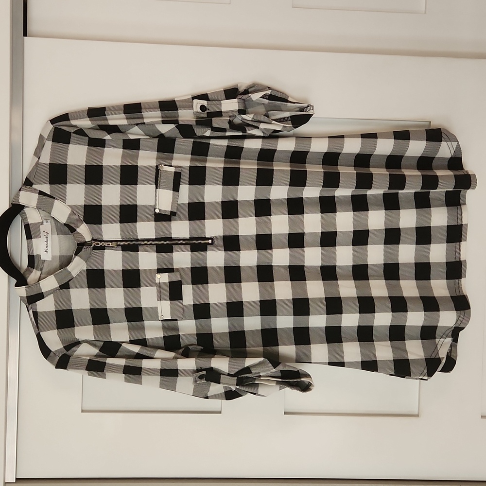 Women's Zip Up Lightweight Flannel Shirt